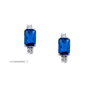 pendientes oro 18k con piedra con circonita