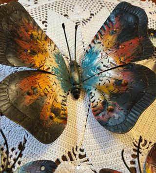 Set 5 Farfalle Vintage Metallo Arte Murale