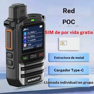 Walkie Talkie MKMXPTT 2G/4G Negro/Plata