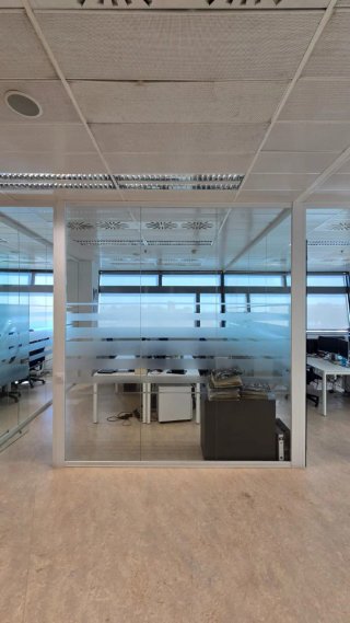 Pareti divisorie in vetro per ufficio, varie dimensioni