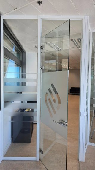 Pareti divisorie in vetro per ufficio, varie dimensioni