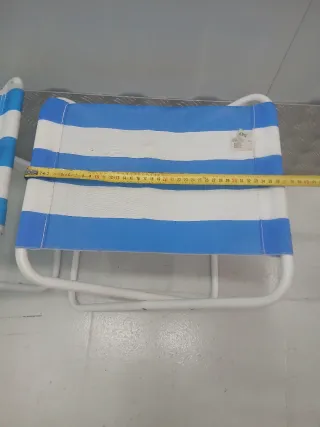2 Sillas Plegables Rayas Azul Blanco