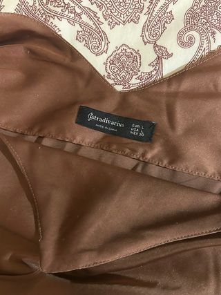 Vestido marrón tirantes Stradivarius