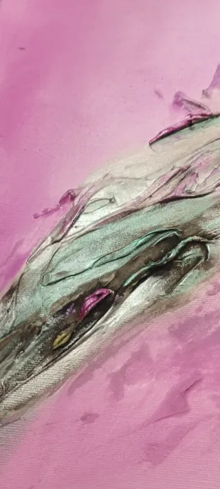 Cuadro Cuarzo Rosa Metal y Piedra