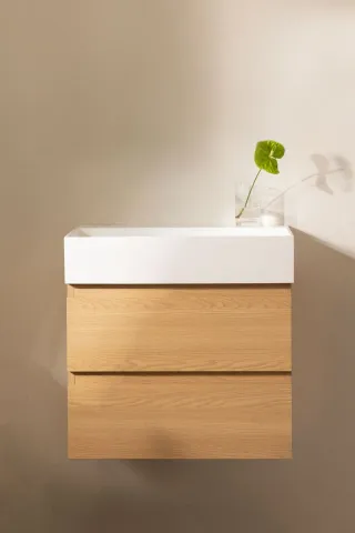 Mueble de lavabo y lavabo SKLUM madera y cerámica