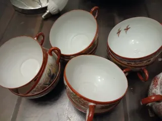 Vajilla japonesa antigua pintada a mano