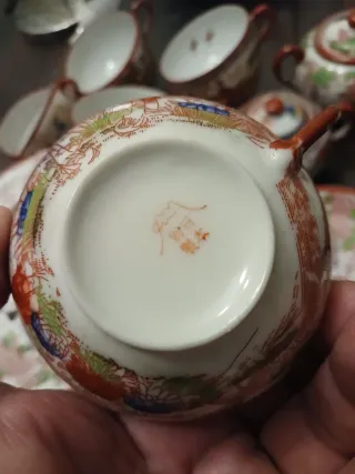 Vajilla japonesa antigua pintada a mano