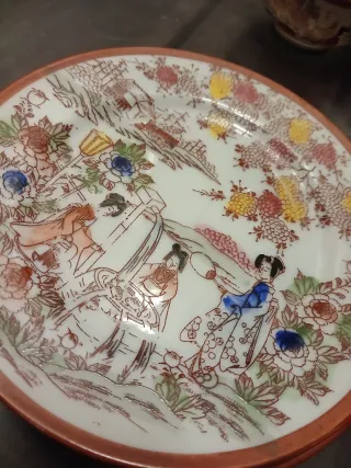 Vajilla japonesa antigua pintada a mano