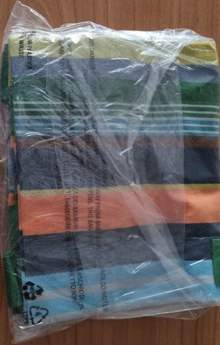 Borsa mare L'Erbolario tela righe multicolor