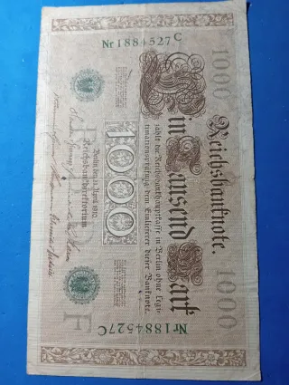 Banconote Germania 100 e 1000 Mark lotto 1