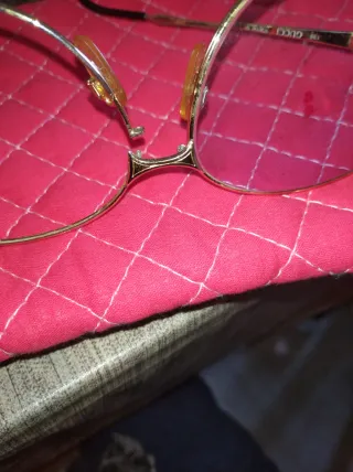 Montatura occhiali Gucci oro e marrone Originali