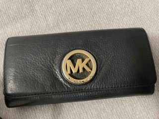 Monedero Michael Kors Piel Negro Detalles Dorados