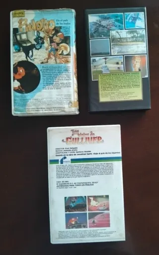 Lote VHS Pinocho Guinness Gulliver dibujos