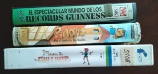 Lote VHS Pinocho Guinness Gulliver dibujos