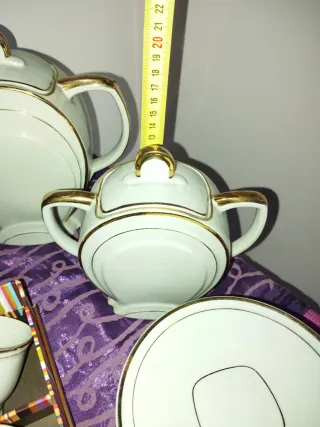 Juego de té porcelana doradaTchecoslovaquie