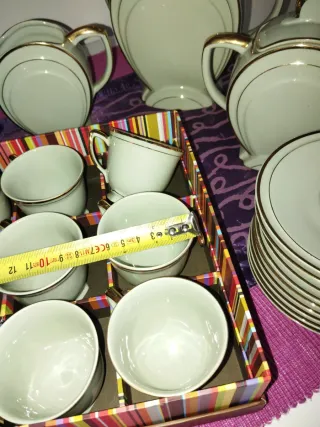 Juego de té porcelana doradaTchecoslovaquie