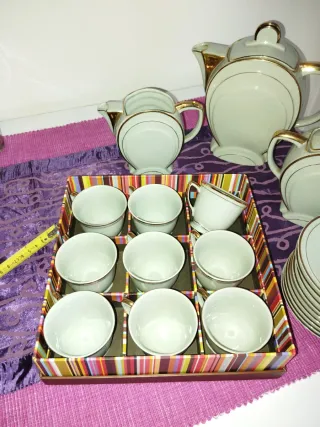 Juego de té porcelana doradaTchecoslovaquie