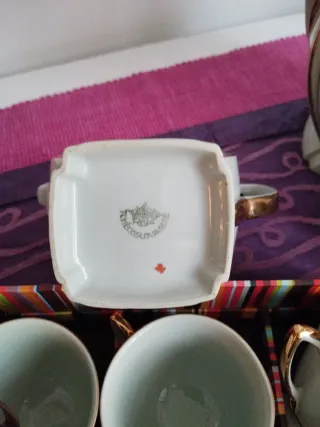 Juego de té porcelana doradaTchecoslovaquie