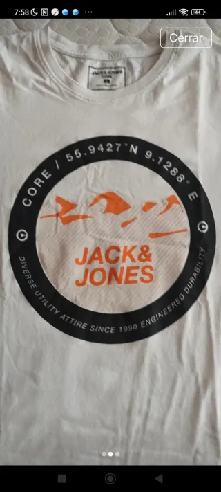 Camiseta Jack & Jones Blanca Logo Talla L
