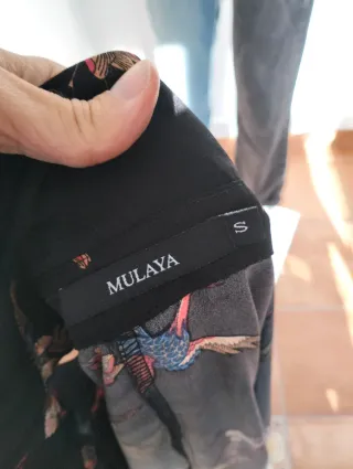 Vestido camisero estampado de grullas