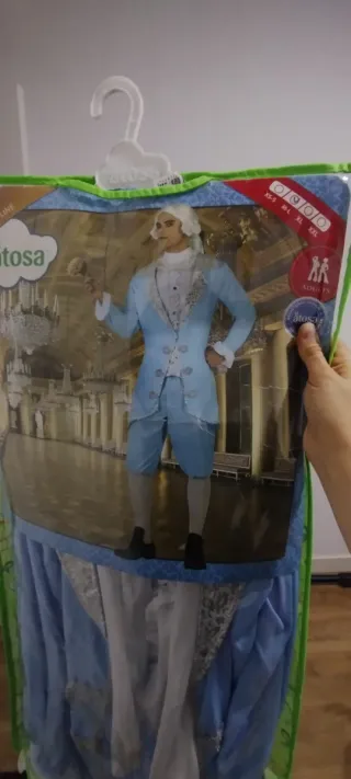 Disfraz marqués barroco Atosa azul talla M