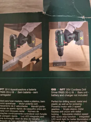 Atornilladora Taladradora Parkside 20V