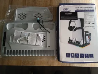 Base Carga PS5 con Ventilador y Luces LED