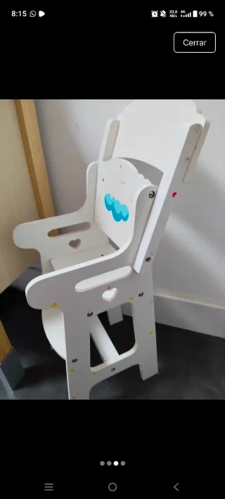 Trona de madera para muñecas