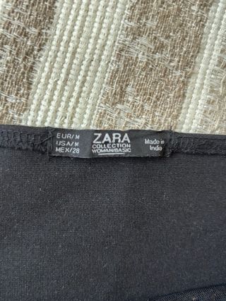 Top Corsé Zara Pedrería Negro Multicolor