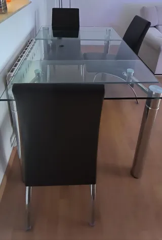 Mesa Comedor Cristal Extensible