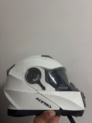 Casco de moto integral, Color Blanco “Talla S”
