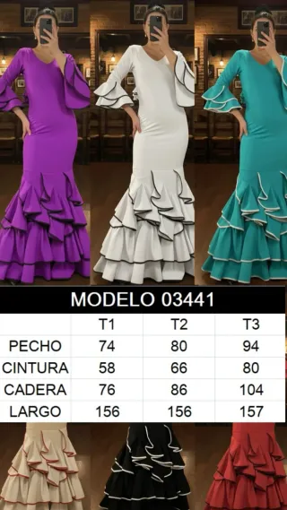 Vestido flamenco negro volantes