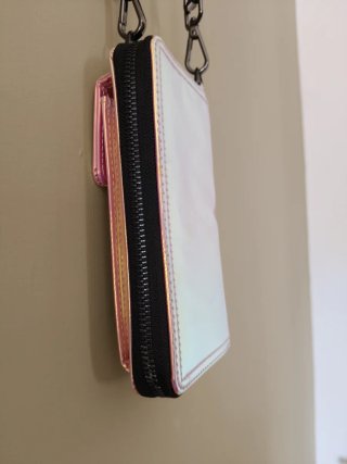 Mini borsa olografica con tracolla
