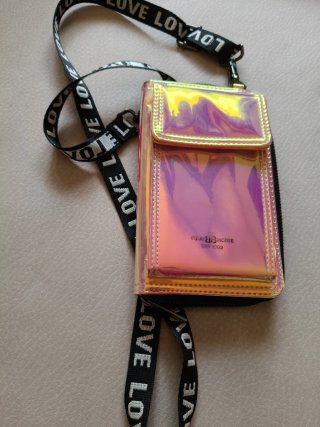 Mini borsa olografica con tracolla