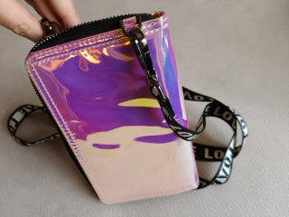 Mini borsa olografica con tracolla