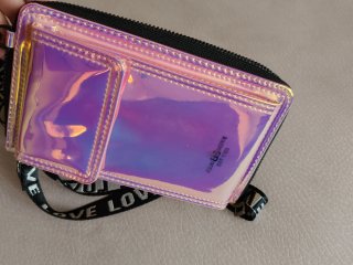 Mini borsa olografica con tracolla