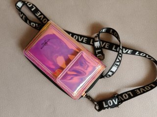 Mini borsa olografica con tracolla