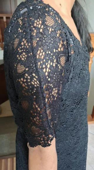 Abito pizzo nero taglia XL nuovo