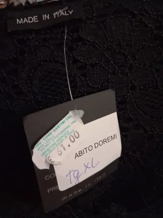 Abito pizzo nero taglia XL nuovo