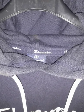 Sudadera Champion Azul con Capucha simbolo PAZ