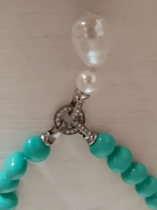 Parure turchese con ciondolo perla