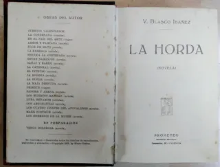 Dos novelas de Blasco Ibáñez
