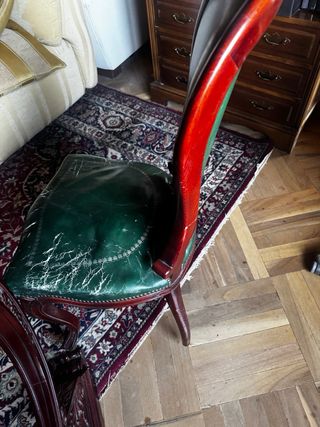 Escritorio madera y piel estilo clásico