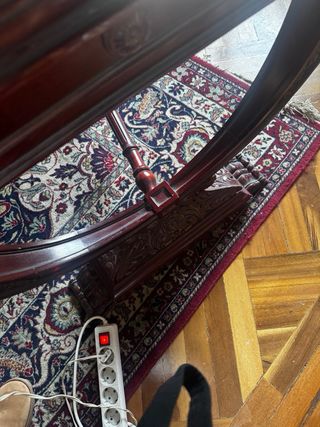 Escritorio madera y piel estilo clásico