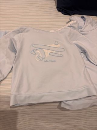 Sudadera infantil azul con avión