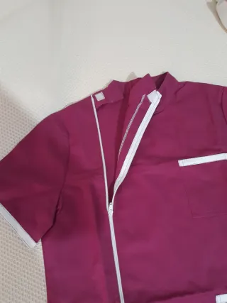 Casacca da lavoro prugna ciclamino con zip