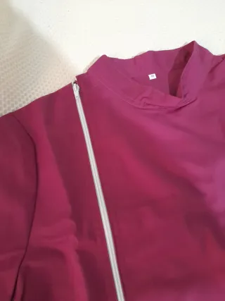 Casacca da lavoro prugna ciclamino con zip