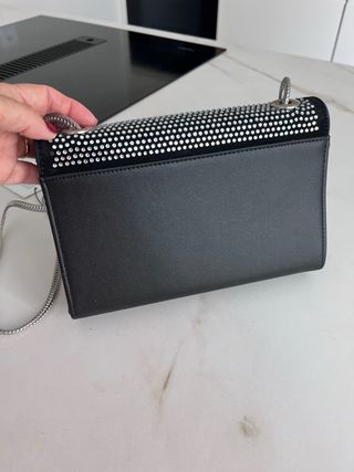 Bolso fiesta Saint Laurent negro con piedras stras