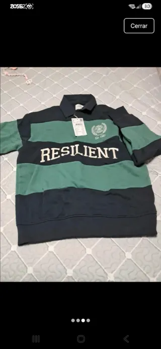 Polo bicolor azul y verde