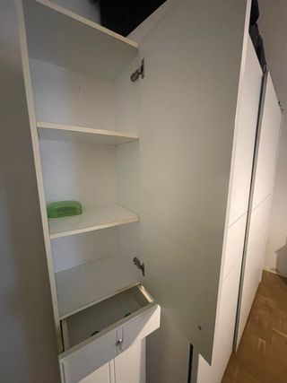Mueble alto de baño blanco esquinero